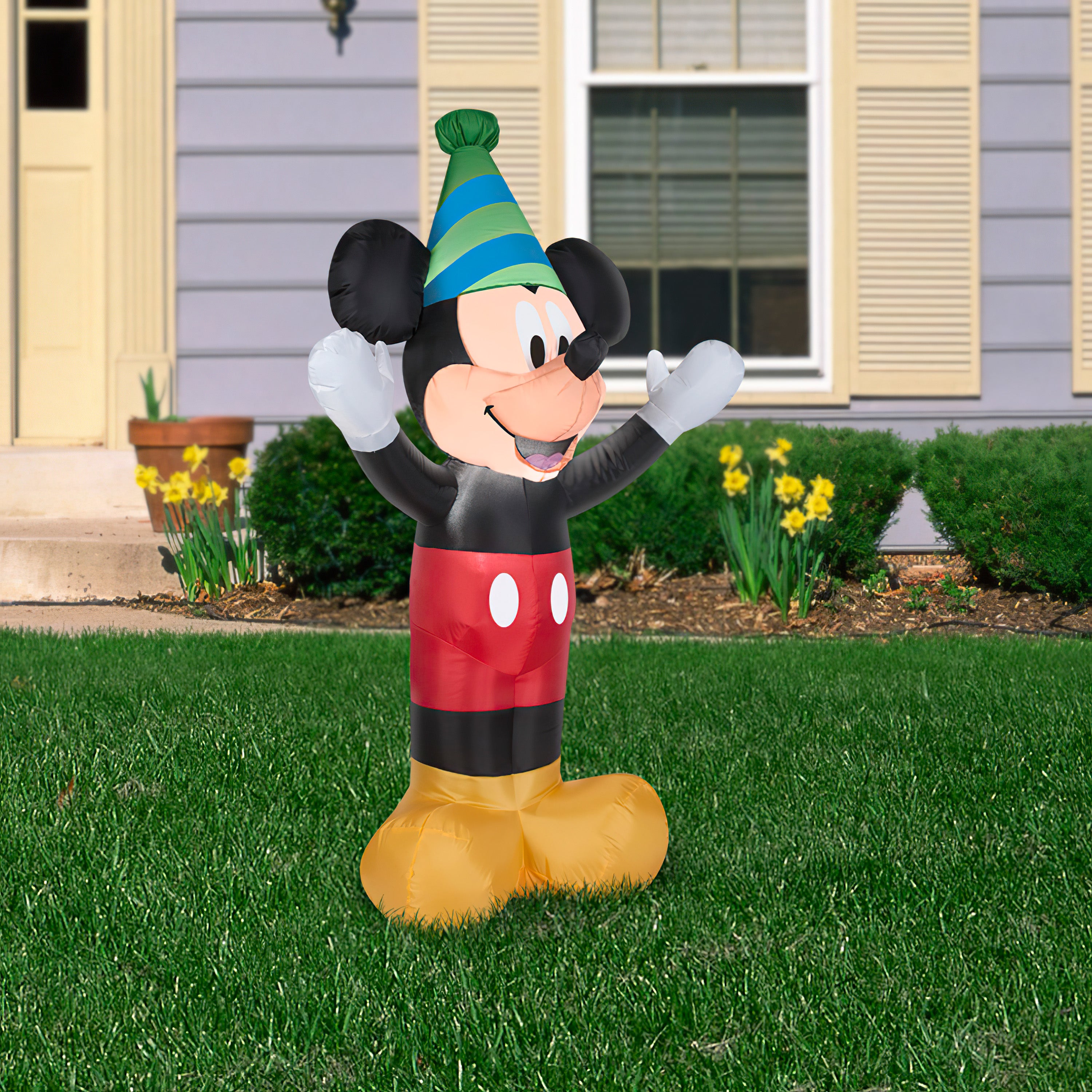 Gemmy 4 ft Tall Airblown Inflatable Birthday Party Mickey Mouse