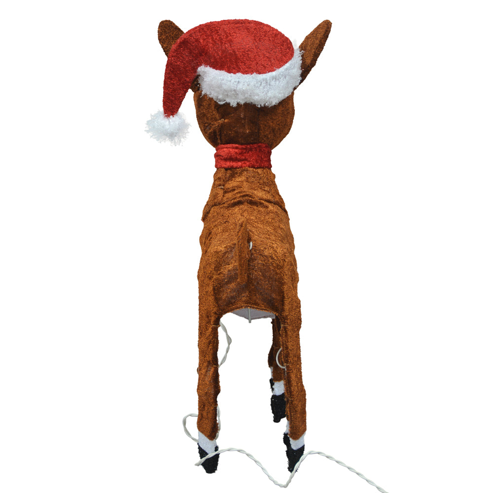 24-Inch Rudolph 3D Pre-Lit LED Yard Art Rudolph with Santa Hat Scarf Christmas Décor image 5