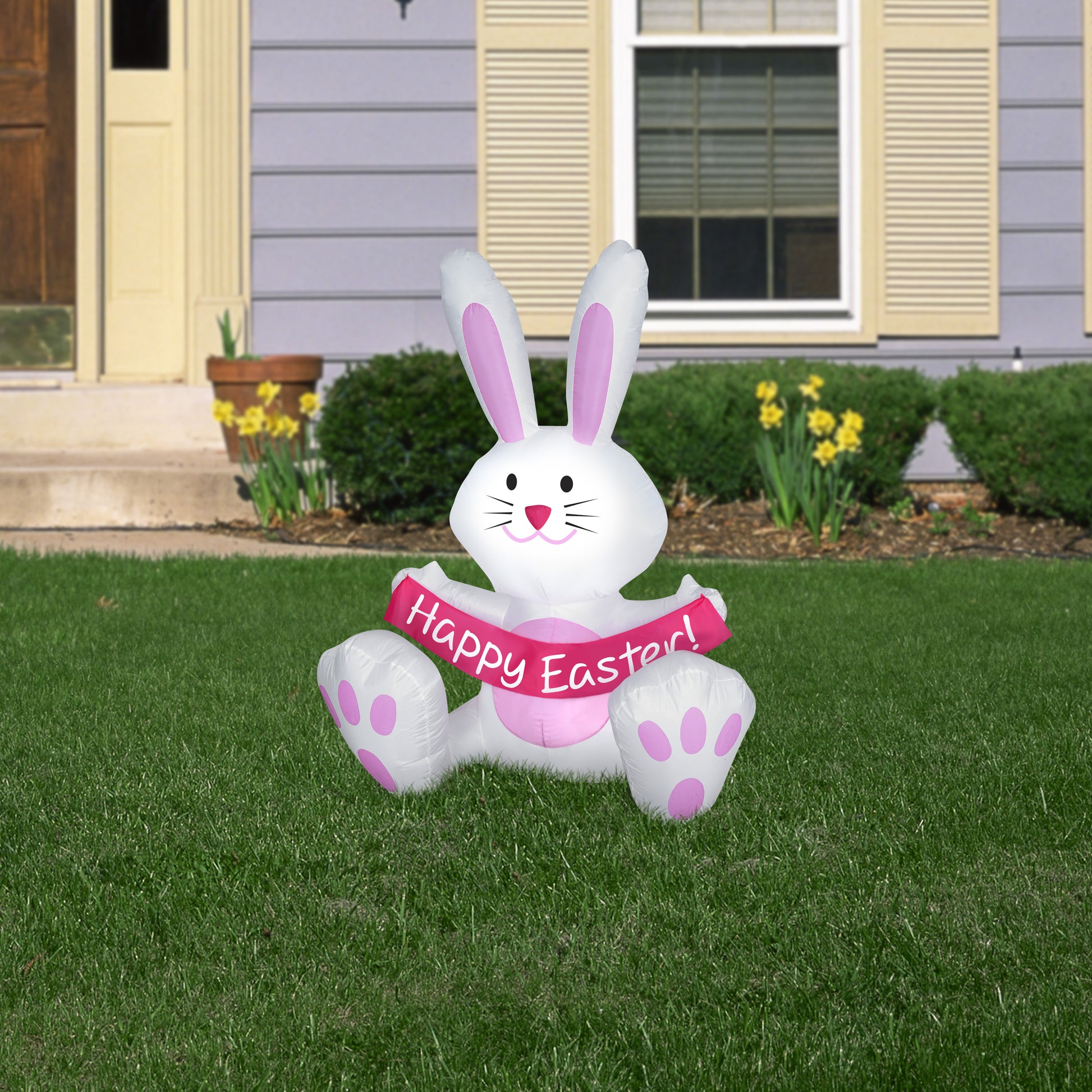 3.5-Ft White Bunny Easter Inflatable lifestyle