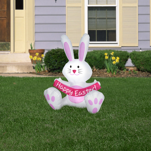 3.5' Airblown White Easter Bunny Spring Inflatable
