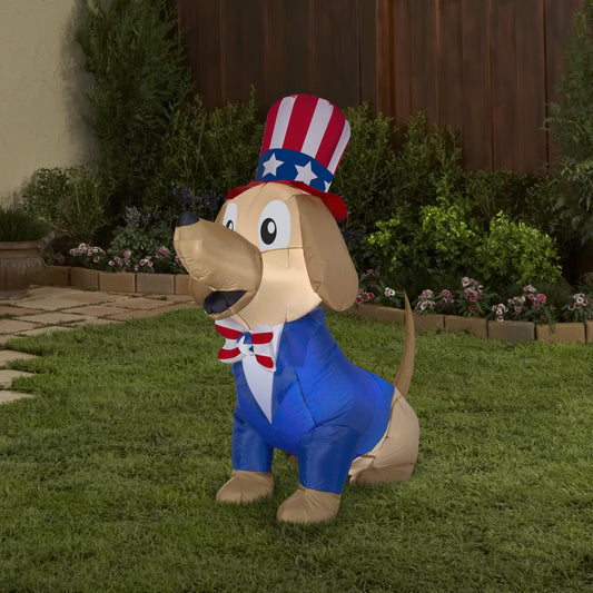 5' Patriotic Pooch Spring Inflatable lifestyle