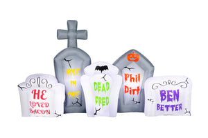 8' Airblown Flashing Lights Tombstone Scene Halloween Inflatable