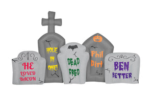 8' Airblown Flashing Lights Tombstone Scene Halloween Inflatable