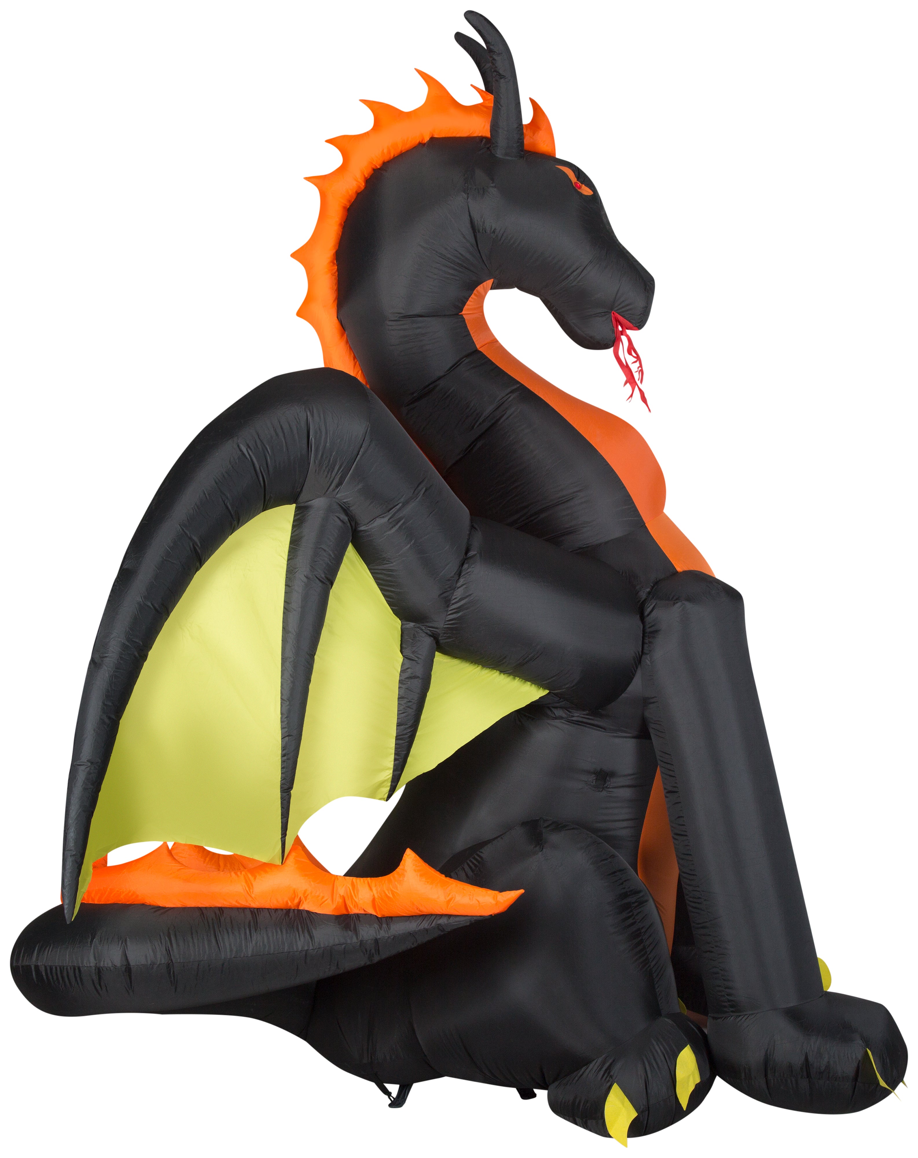 Gemmy Animated Projection Airblown Inflatable Fire & Ice Dragon w/Wings Giant (RRPm), 9 ft Tall, Multicolored