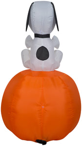 Peanuts Airblown Inflatable Snoopy and Woodstock on Pumpkin Peanuts, 3.5 ft Tall, Multicolored