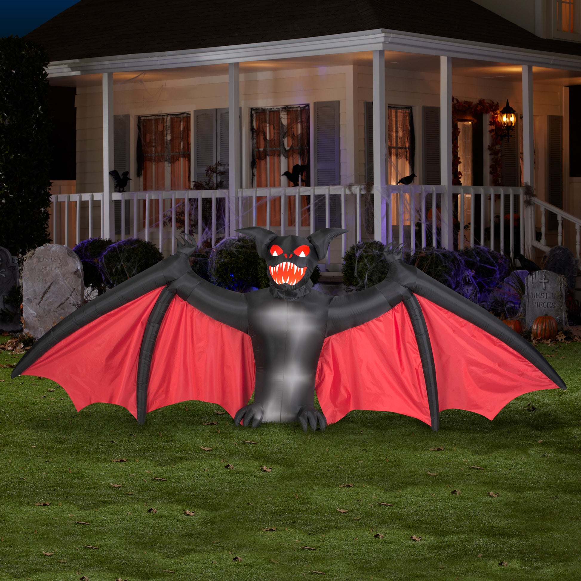 Gemmy Halloween Airblown Animated Scary Bat lifestyle