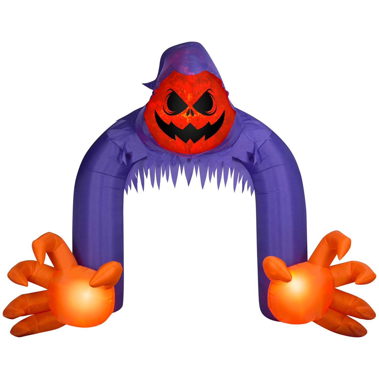 Gemmy Halloween Inflatable Jack O' Lantern Reaper Archway with Swirling Lights, 10 ft Tall, Multi