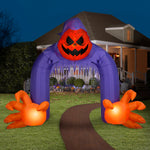 Load image into Gallery viewer, Gemmy Halloween Inflatable Jack O&#39; Lantern Reaper Archway with Swirling Lights, 10 ft Tall, Multi
