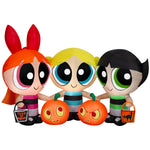 Load image into Gallery viewer, Powerpuff Girls Halloween Inflatable Scene with Blossom, Bubbles and Buttercup, 4-Ft Lighted Yard Decor for Indoor or Outdoor Use
