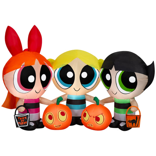 4-Ft Powerpuff Girls Scene with Blossom, Bubbles and Buttercup Halloween Inflatable