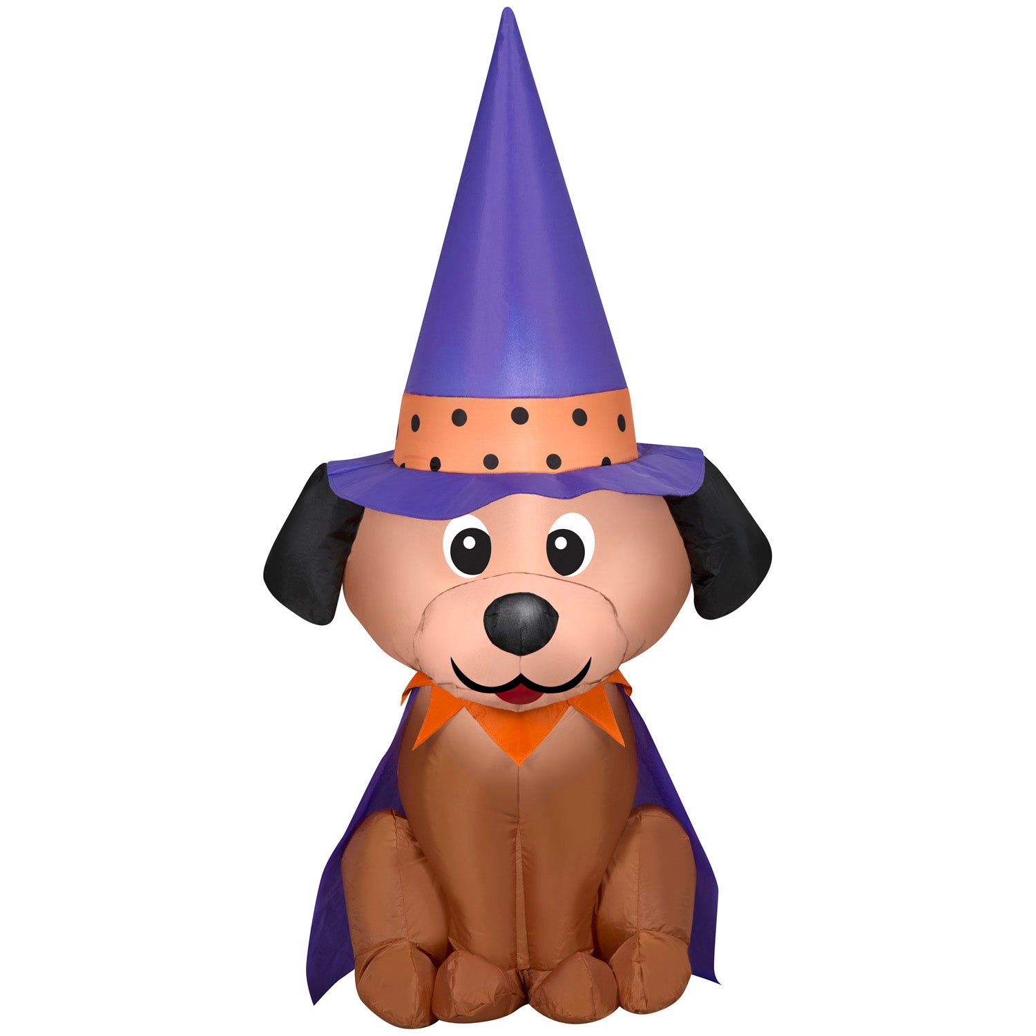 Halloween Inflatable Dog in Witch Hat, 4 ft Tall