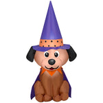 Load image into Gallery viewer, Gemmy Halloween Inflatable Dog in Witch Hat, 4 ft Tall, Multi
