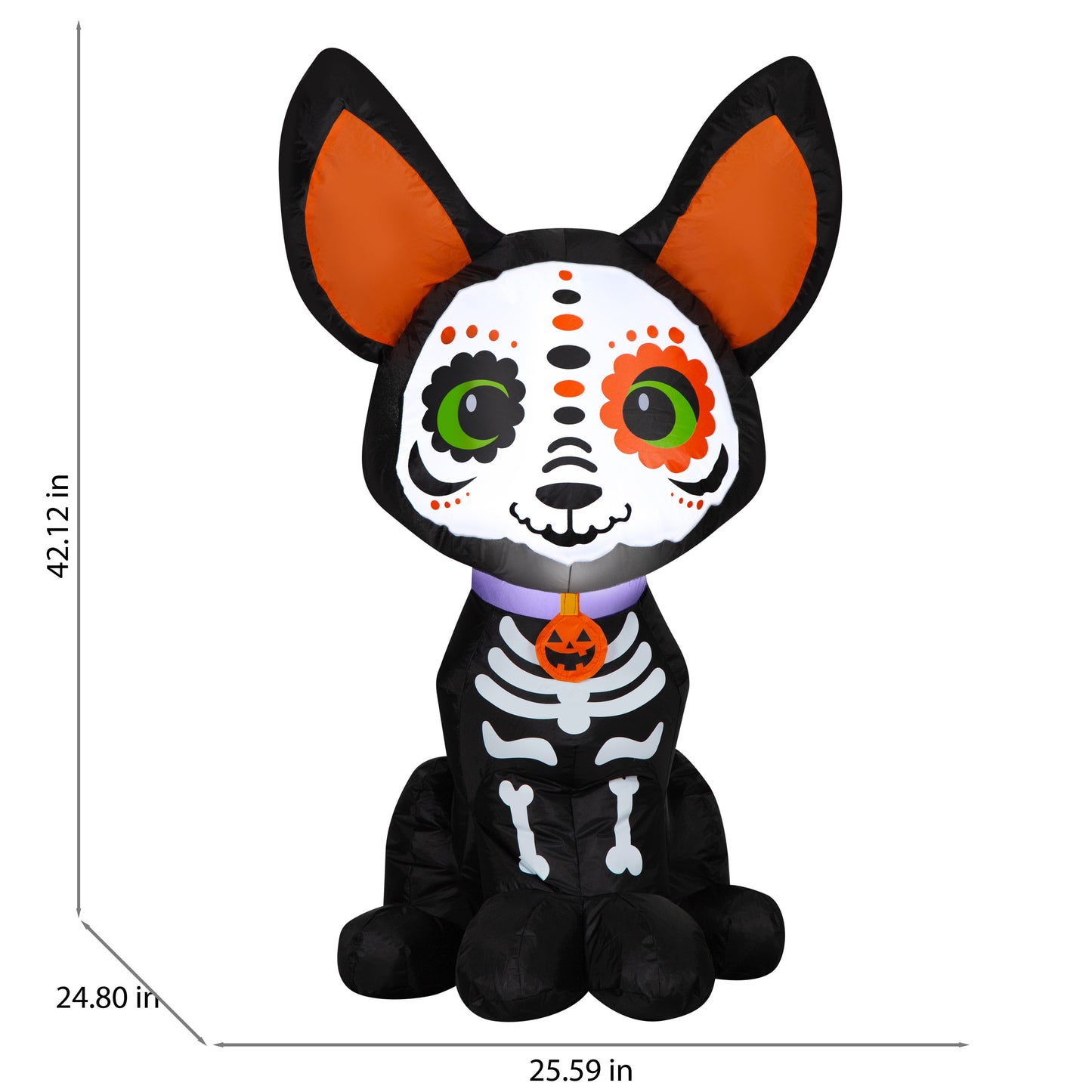 Inflatable DOD Sitting Dog, 3.5 ft Tall dimensions