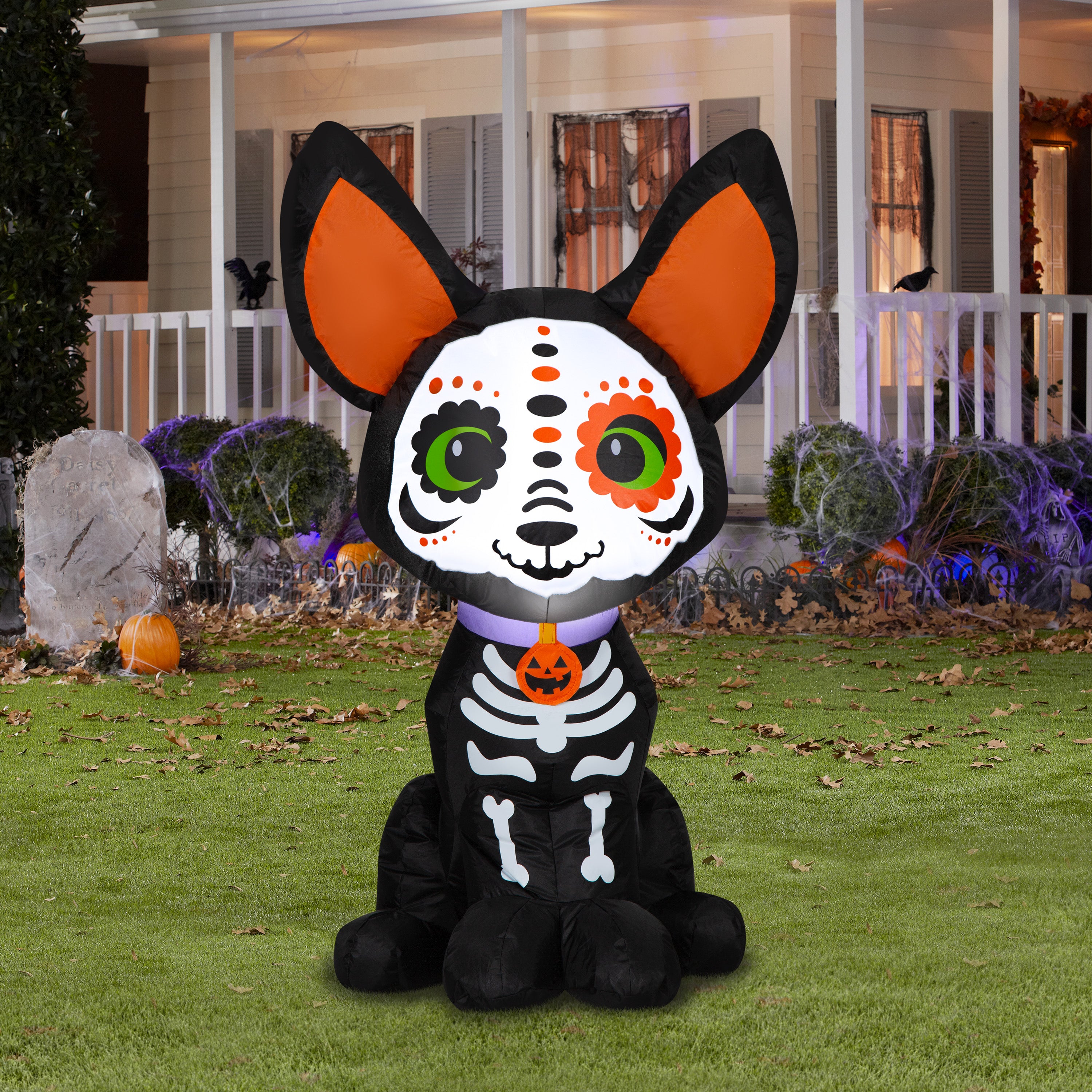 Gemmy Airblown Inflatable DOD Sitting Dog , 3.5 ft Tall, Multi