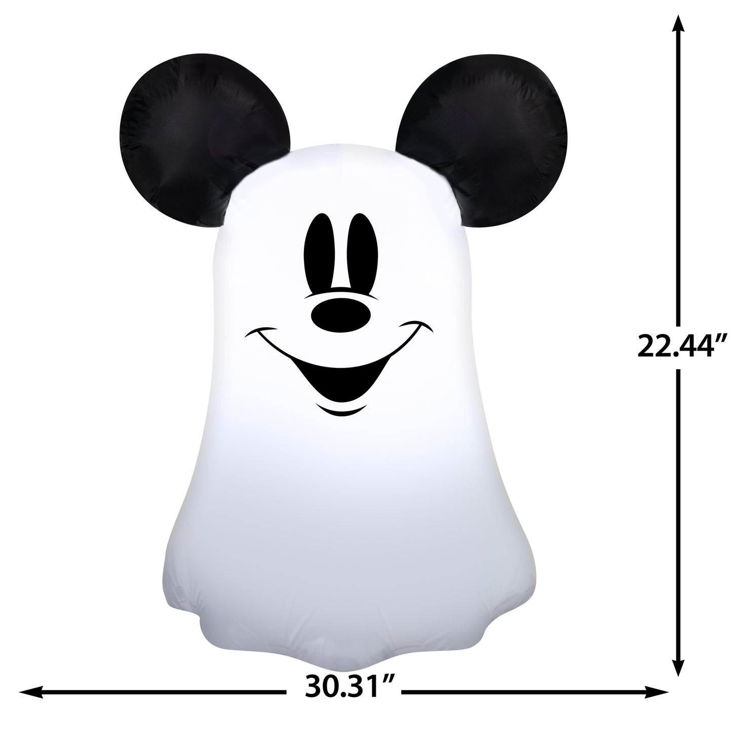 Gemmy Airblown Inflatable Stylized Mickey Ghost Disney , 3.5 ft Tall, Multicolored
