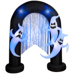 Load image into Gallery viewer, Gemmy Halloween Inflatable Ghost Archway with Flickering Black Lights and Metallic Streamers, 9 ft Tall
