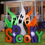 Load image into Gallery viewer, Gemmy Halloween Inflatable Ghosts with &quot;Spooky&quot; Sign, 8 ft Tall, Multi
