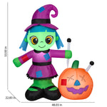 Load image into Gallery viewer, Gemmy Airblown Inflatable Witch w/Hex JOL Scene, 4.5 ft Tall, Multi
