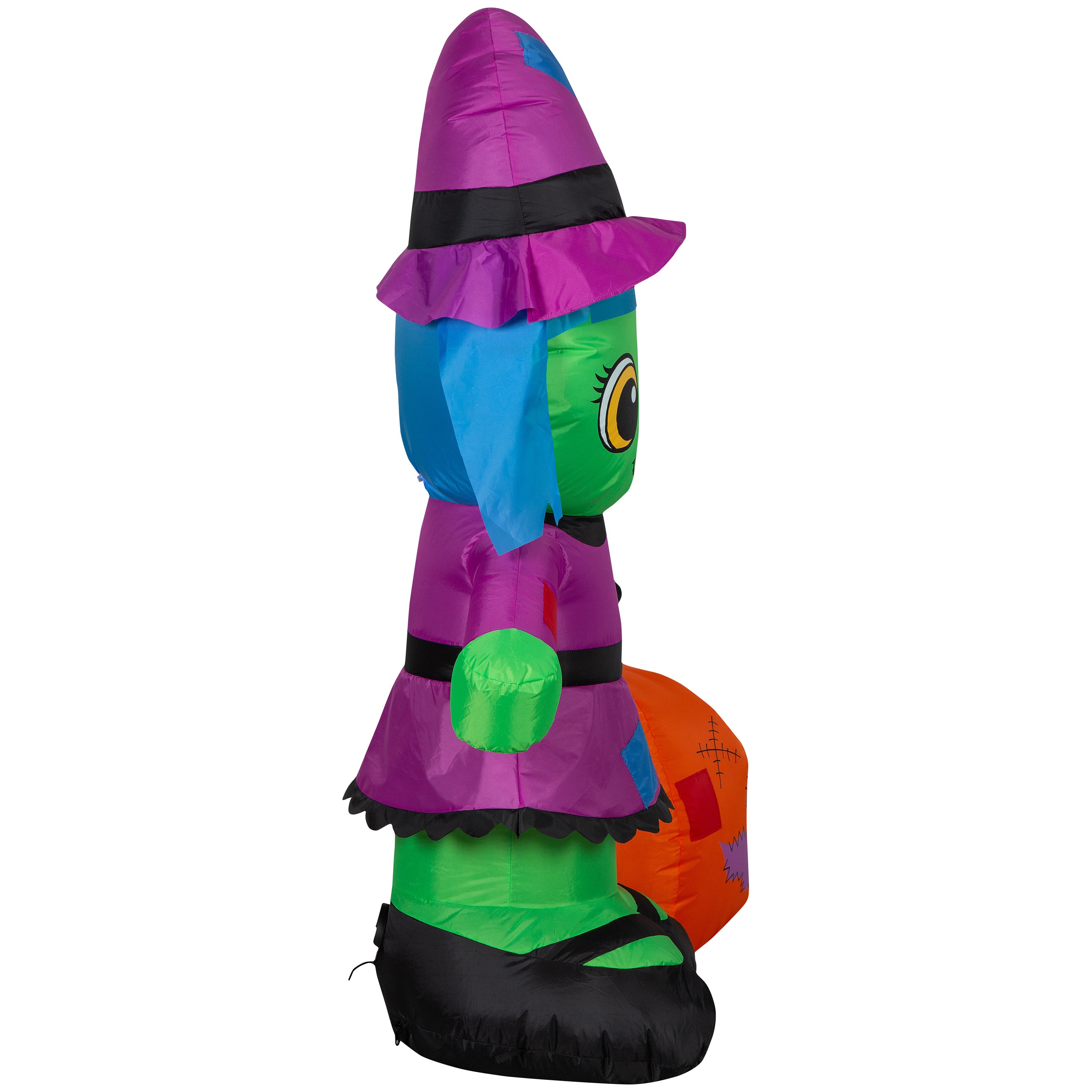 Gemmy Airblown Inflatable Witch w/Hex JOL Scene, 4.5 ft Tall, Multi