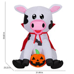 Load image into Gallery viewer, Gemmy Airblown Inflatable Halloween Baby Cow, 3 ft Tall, Multi
