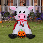 Load image into Gallery viewer, Gemmy Airblown Inflatable Halloween Baby Cow, 3 ft Tall, Multi
