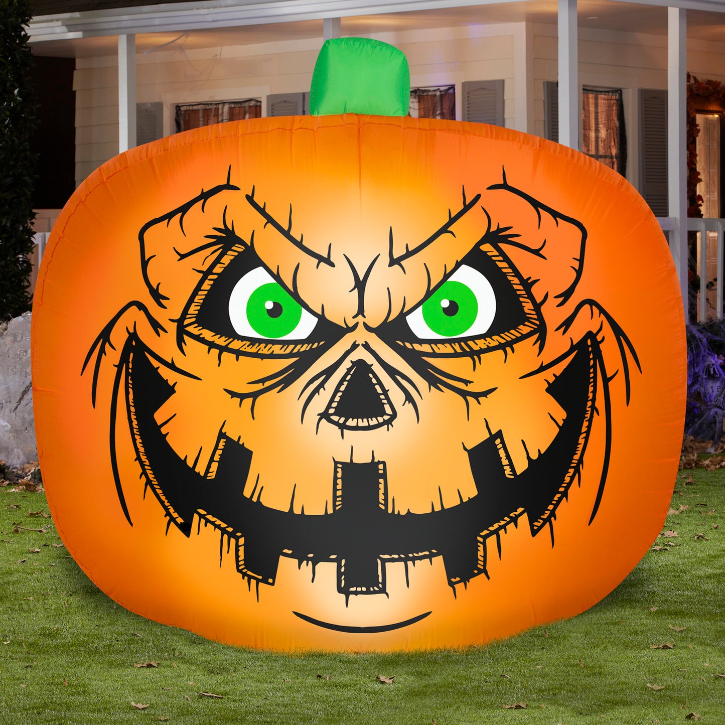 7.5-Ft Flat Jack O’ Lantern with Creepy Face Inflatable lifestyle