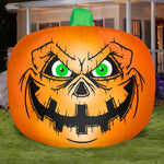 Load image into Gallery viewer, Gemmy Halloween Inflatable Flat Styled Jack O&#39; Lantern with Creepy Face, 7.5 ft Tall, Multi

