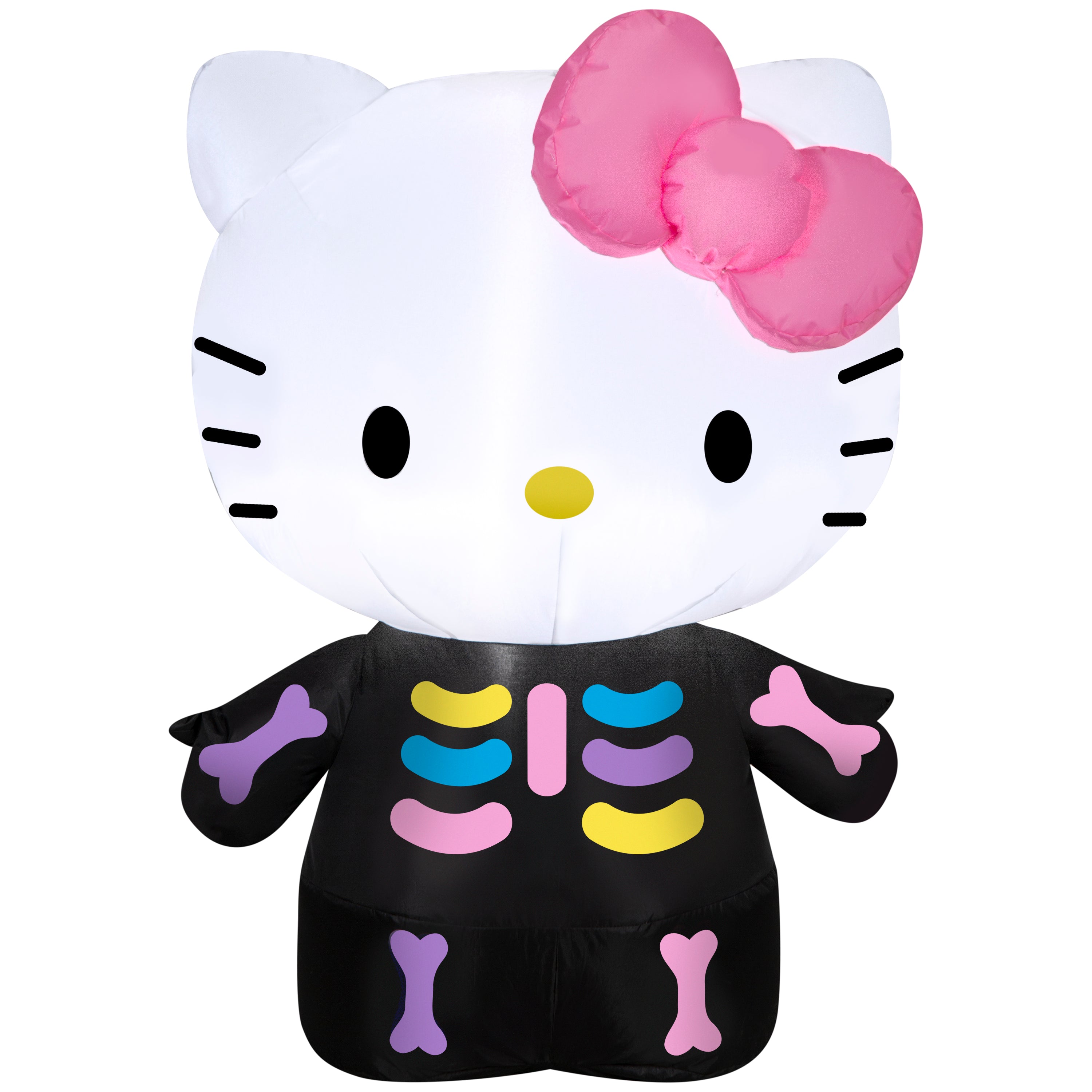 Gemmy Airblown Hello Kitty Neon Skeleton Sanrio, 3 ft Tall, Multi