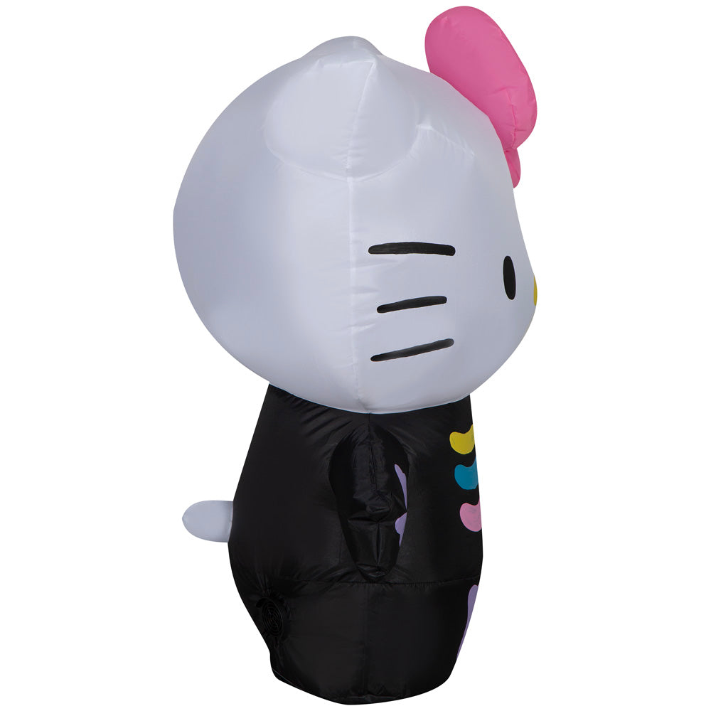 Gemmy Airblown Hello Kitty Neon Skeleton Sanrio, 3 ft Tall, Multi