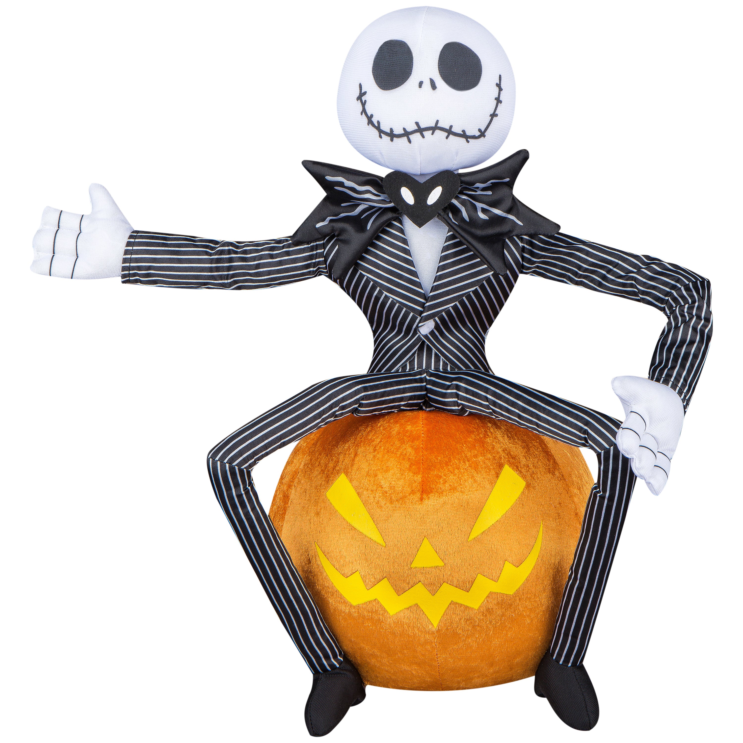 Gemmy The Nightmare Before Christmas Jack On Pumpkin 18-Inch Plush Front Door Greeter