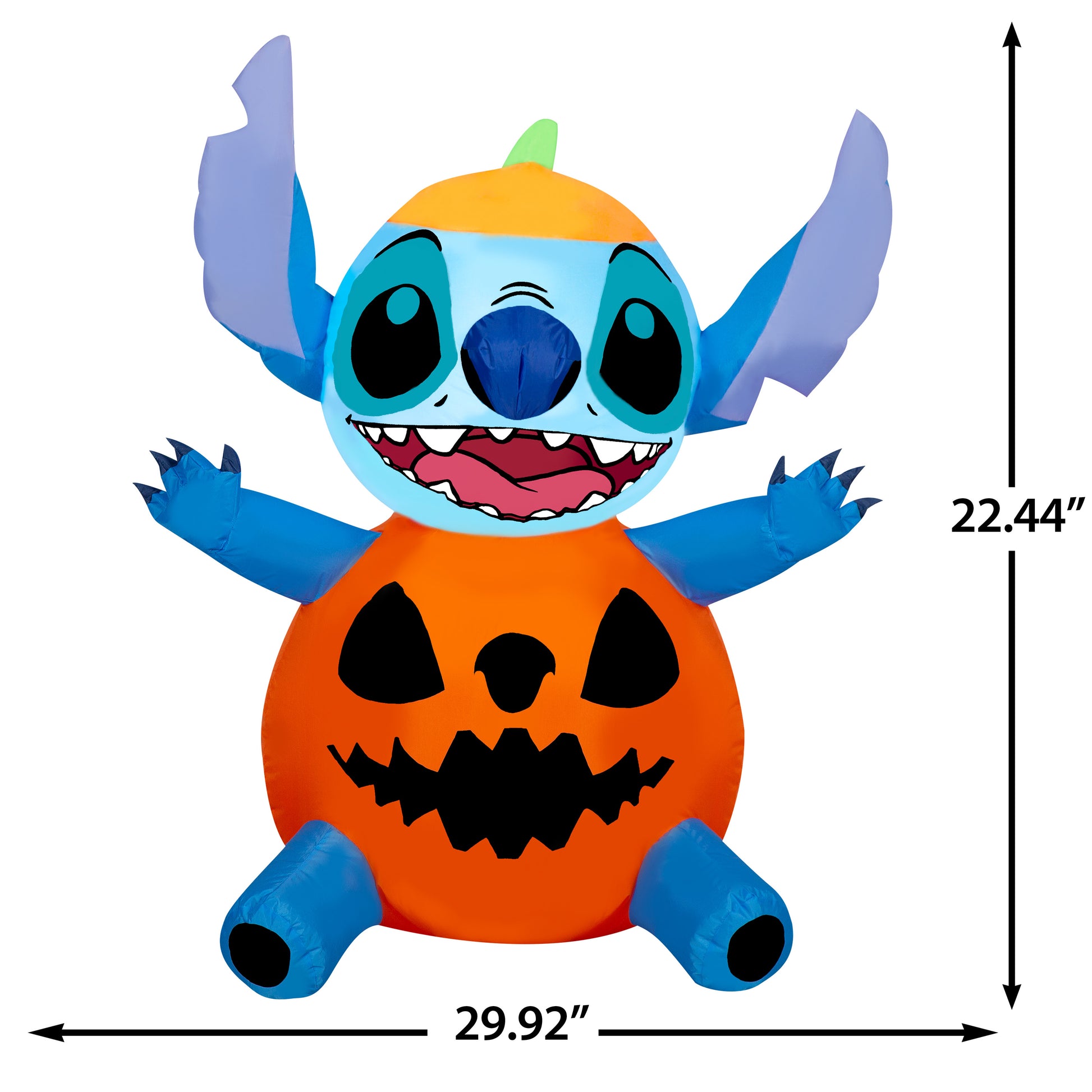 3-Ft Disney Stitch Pumpkin Halloween Inflatable dimensions