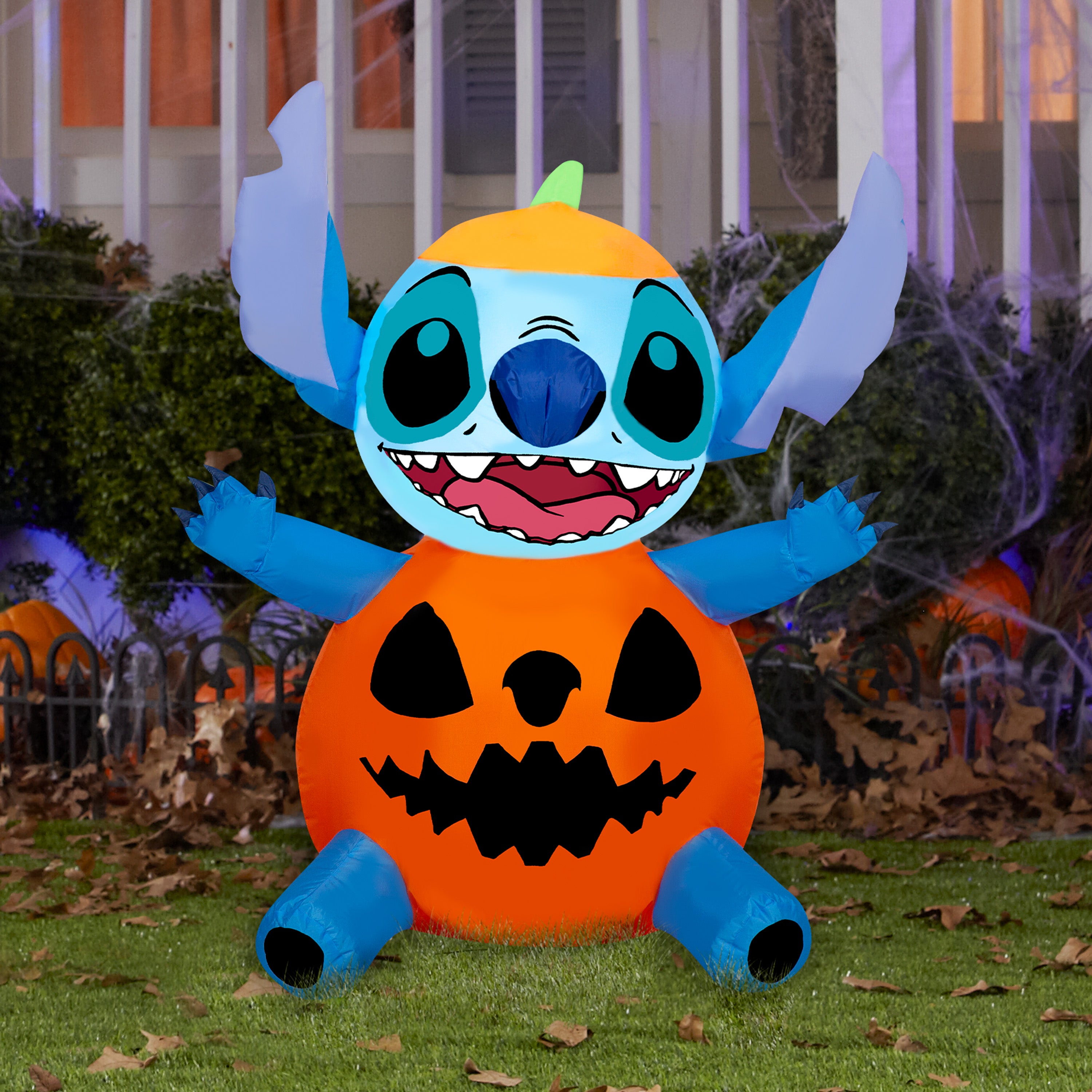 Gemmy Airblown Inflatable Stitch as Pumpkin Disney, 3 ft Tall, Multicolored
