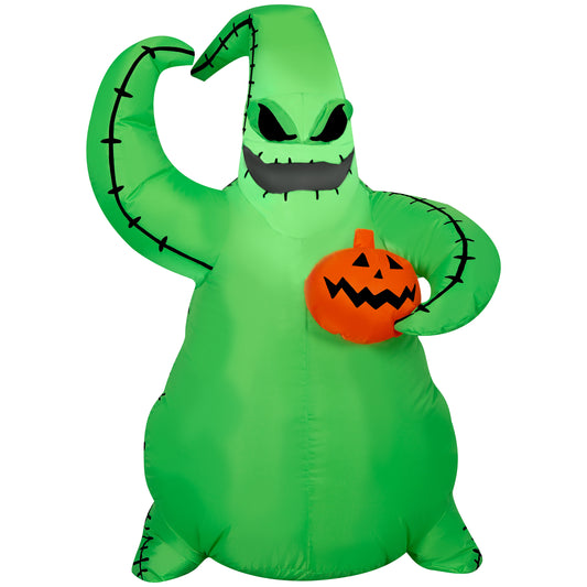Inflatable Green Oogie Boogie Holding Pumpkin Disney, 3.5 ft Tall