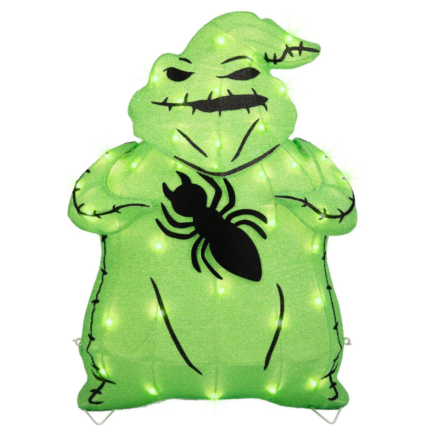Disney Oogie Boogie Lighted Tinsel Yard Sculpture with Spider, 28-Inch 3D Halloween Décor