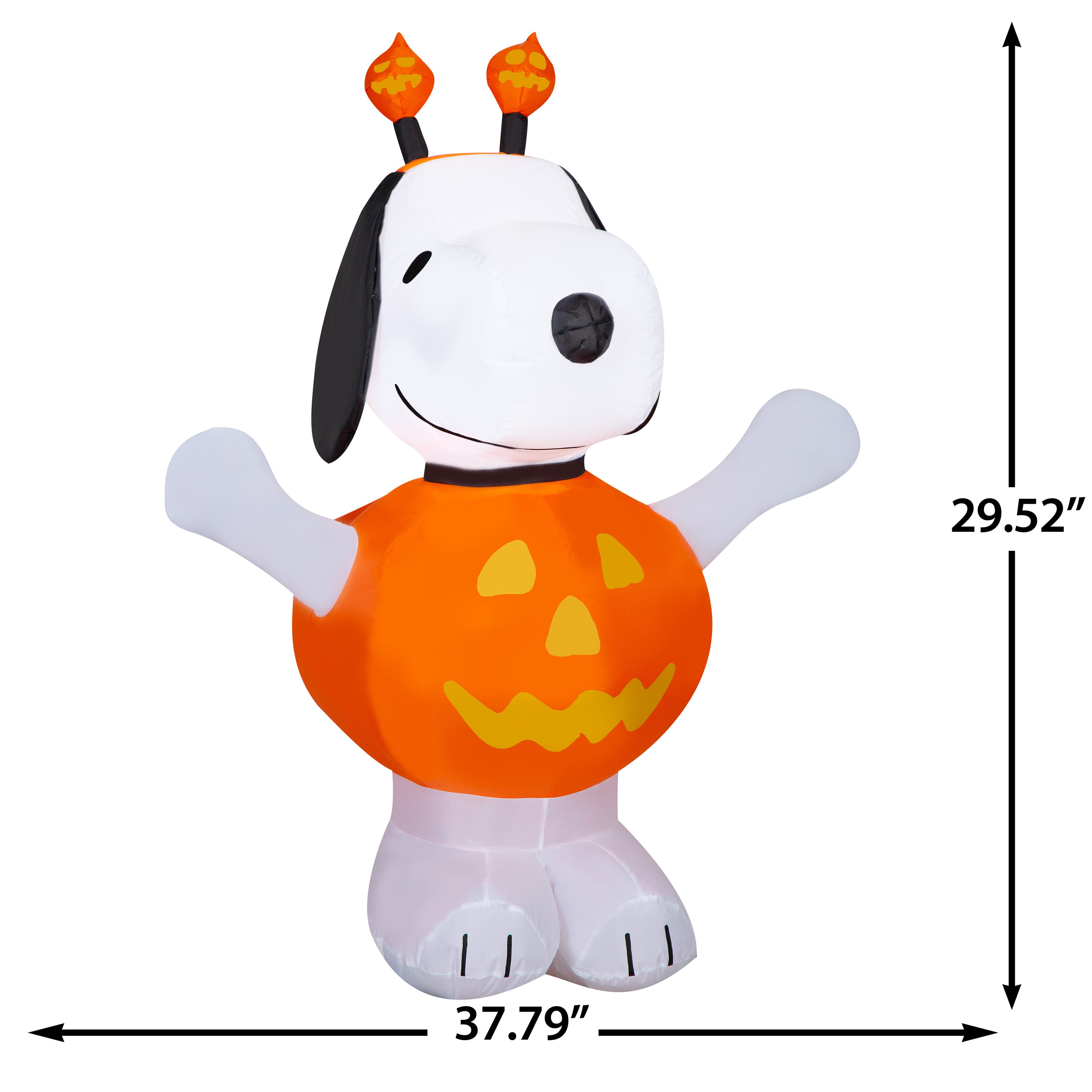 Gemmy Airblown Inflatable Snoopy in Pumpkin Outfit Peanuts, 4 ft Tall, Multicolored