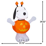 Load image into Gallery viewer, Gemmy Airblown Inflatable Snoopy in Pumpkin Outfit Peanuts, 4 ft Tall, Multicolored
