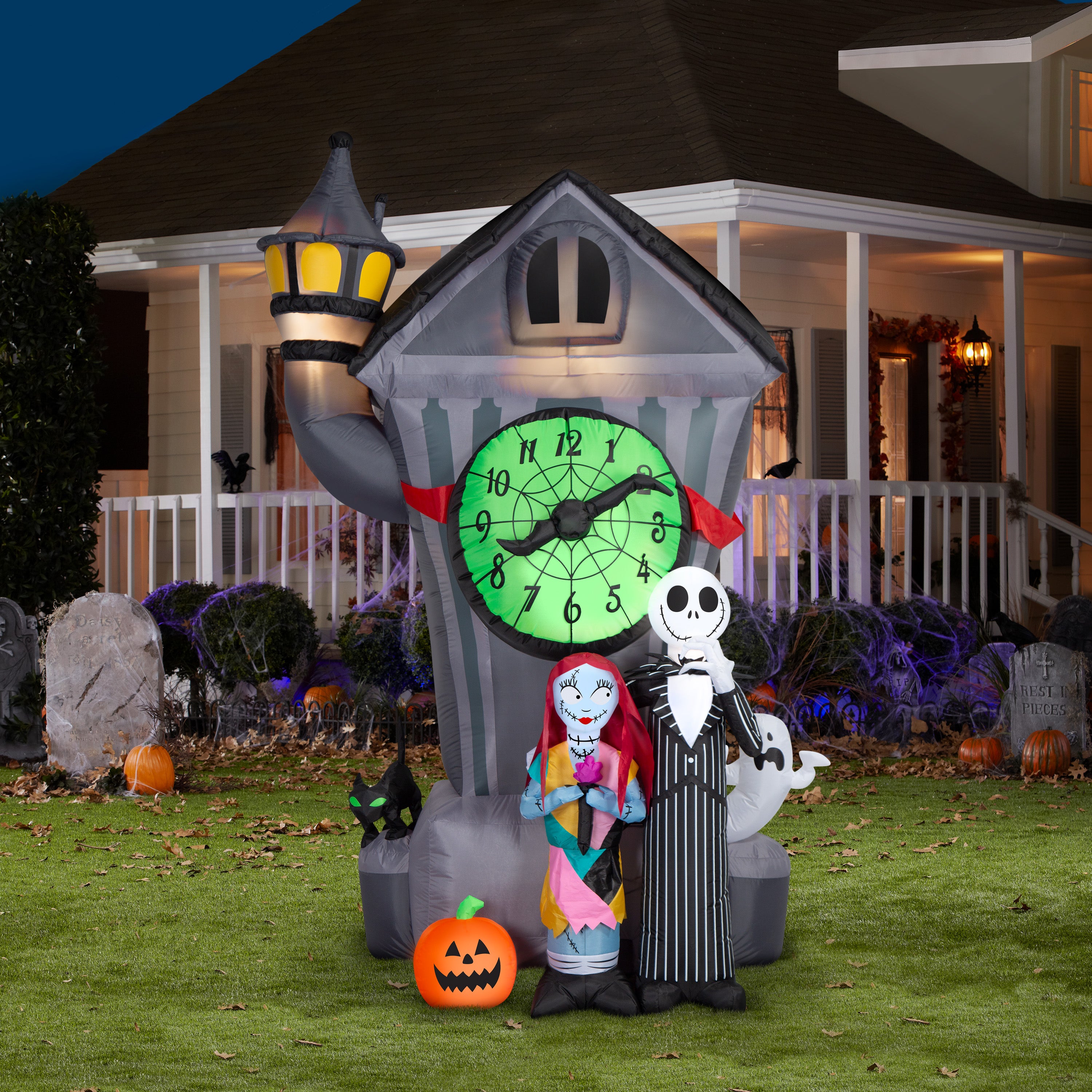 Gemmy Airblown Inflatable NBC Clock Tower House Giant Disney, 8 ft Tall, Multicolored