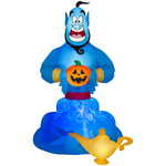 Load image into Gallery viewer, Gemmy Projection Airblown Inflatable Kaleidoscope Aladdin Genie Scene Disney (Blue), 8 ft Tall, Multicolored
