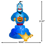 Load image into Gallery viewer, Gemmy Projection Airblown Inflatable Kaleidoscope Aladdin Genie Scene Disney (Blue), 8 ft Tall, Multicolored
