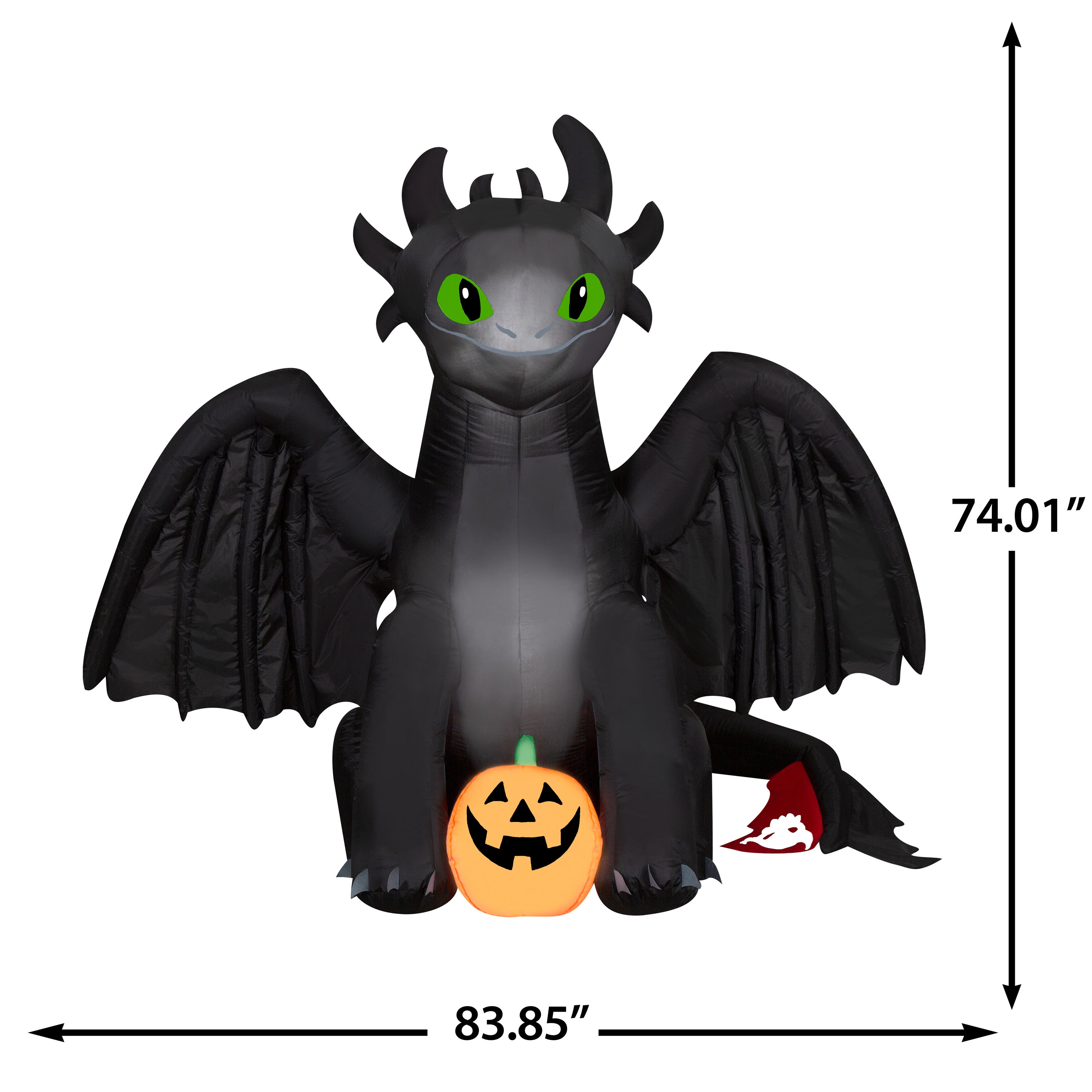 Gemmy Airblown Inflatable Toothless How to Train Your Dragon Universal, 6 ft Tall, Multicolored