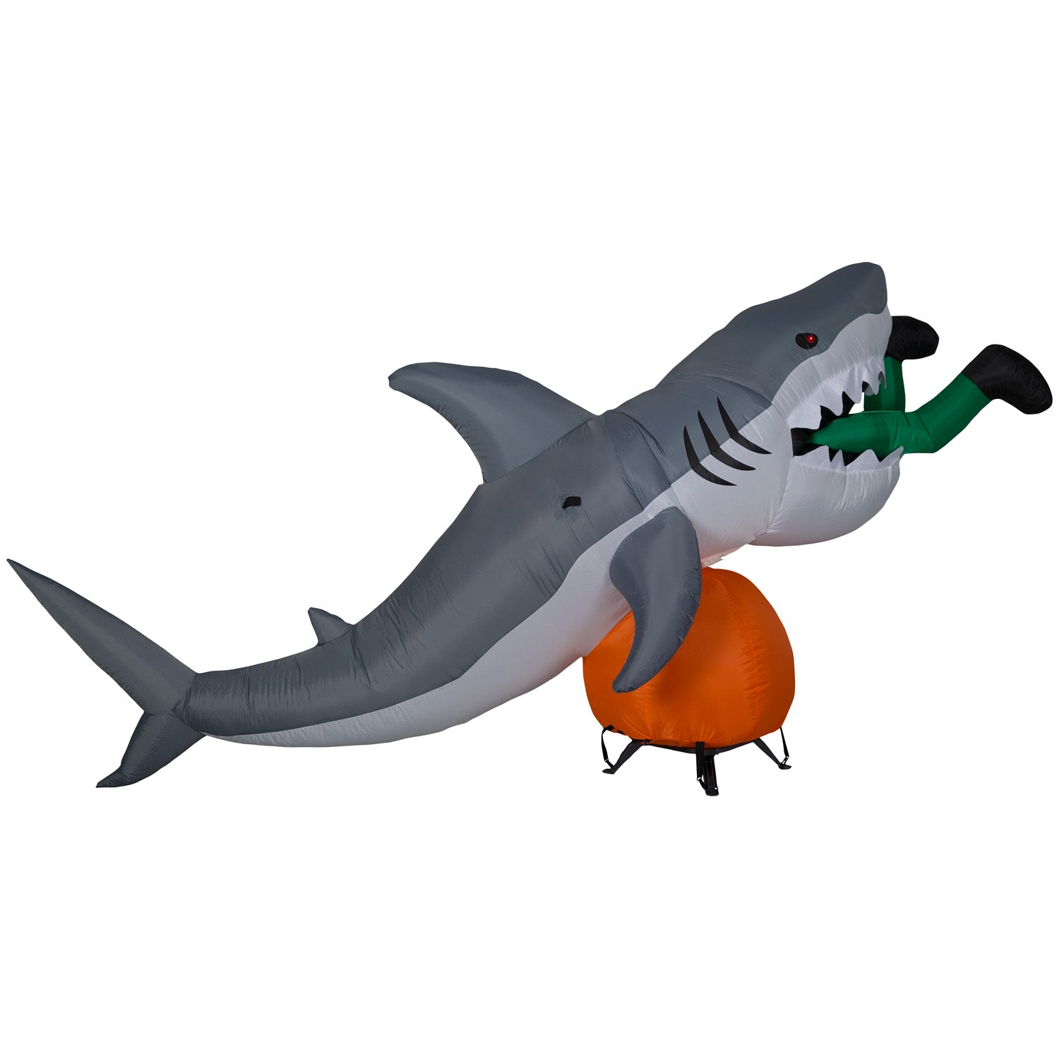 Gemmy Animated Halloween Inflatable Shark Snack Scene , 4 ft Tall, Multi