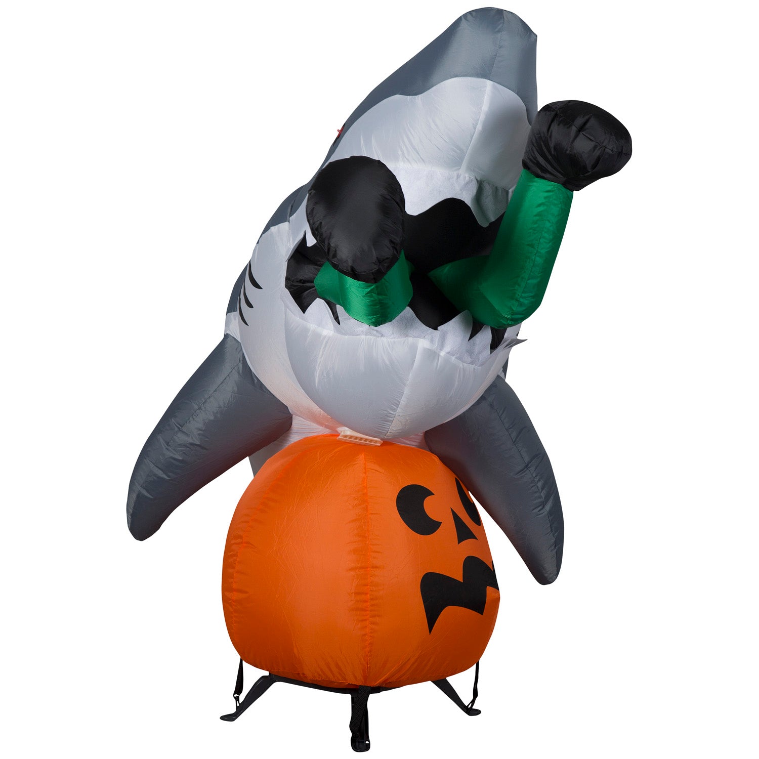 Gemmy Animated Halloween Inflatable Shark Snack Scene , 4 ft Tall, Multi