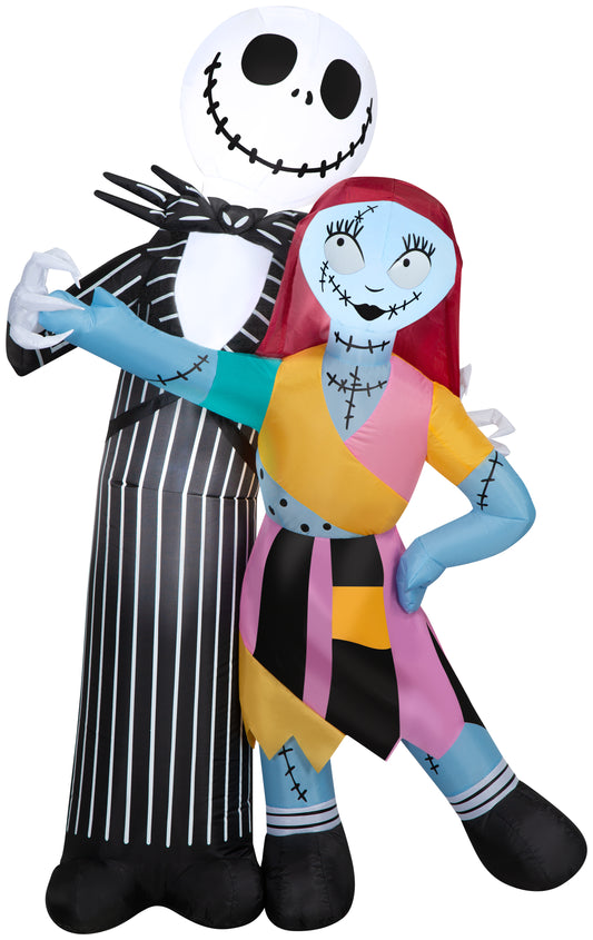 Nightmare Before Christmas Inflatable Jack and Sally Dancing Scene Disney, 6 ft Tall