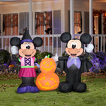 Load image into Gallery viewer, Gemmy Airblown Mickey and Minnie w/Pumpkins w/LEDs Scene  Disney, 4.5 ft Tall, Multi
