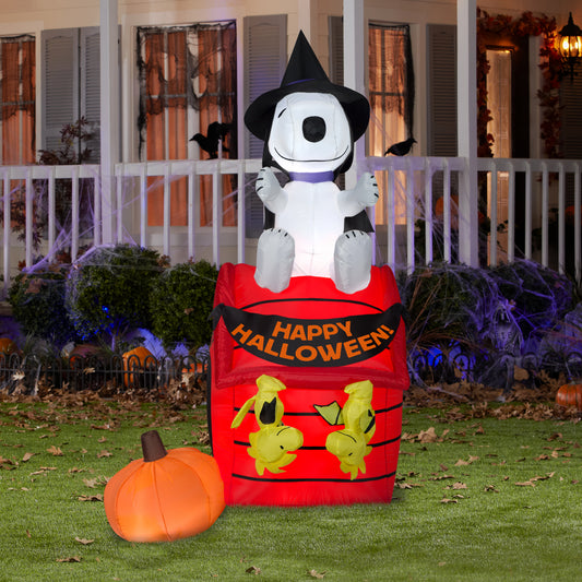 6-Ft Peanuts Snoopy Halloween House with LED Lights lifestyle