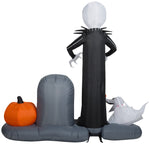 Load image into Gallery viewer, Gemmy Airblown Jack Skellington Halloween Town Scene Disney, 6 ft Tall, Multi
