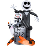 Load image into Gallery viewer, Disney Jack Skellington Halloween Inflatable Scene with Scary Teddy, Zero and Snake, 5.5-Ft Lighted Yard Decor for Indoor or Outdoor Use
