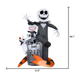 Load image into Gallery viewer, Disney Jack Skellington Halloween Inflatable Scene with Scary Teddy, Zero and Snake, 5.5-Ft Lighted Yard Decor for Indoor or Outdoor Use
