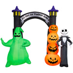 Load image into Gallery viewer, Gemmy Airblown Inflatable NBC Jack and Oogie w/Pumpkins Archway Disney, 8.5 ft Tall, Multicolored

