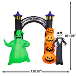 Load image into Gallery viewer, Gemmy Airblown Inflatable NBC Jack and Oogie w/Pumpkins Archway Disney, 8.5 ft Tall, Multicolored
